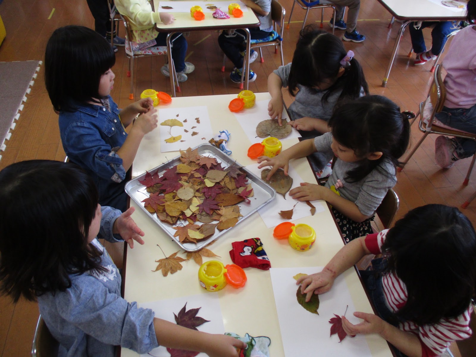 Enjoy ひまわり幼稚園 １０月３０日 落ち葉製作 たんぽぽ組