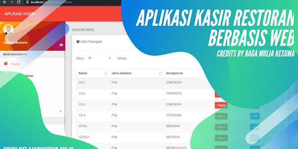 Aplikasi kasir restoran berbasis web - Free source code