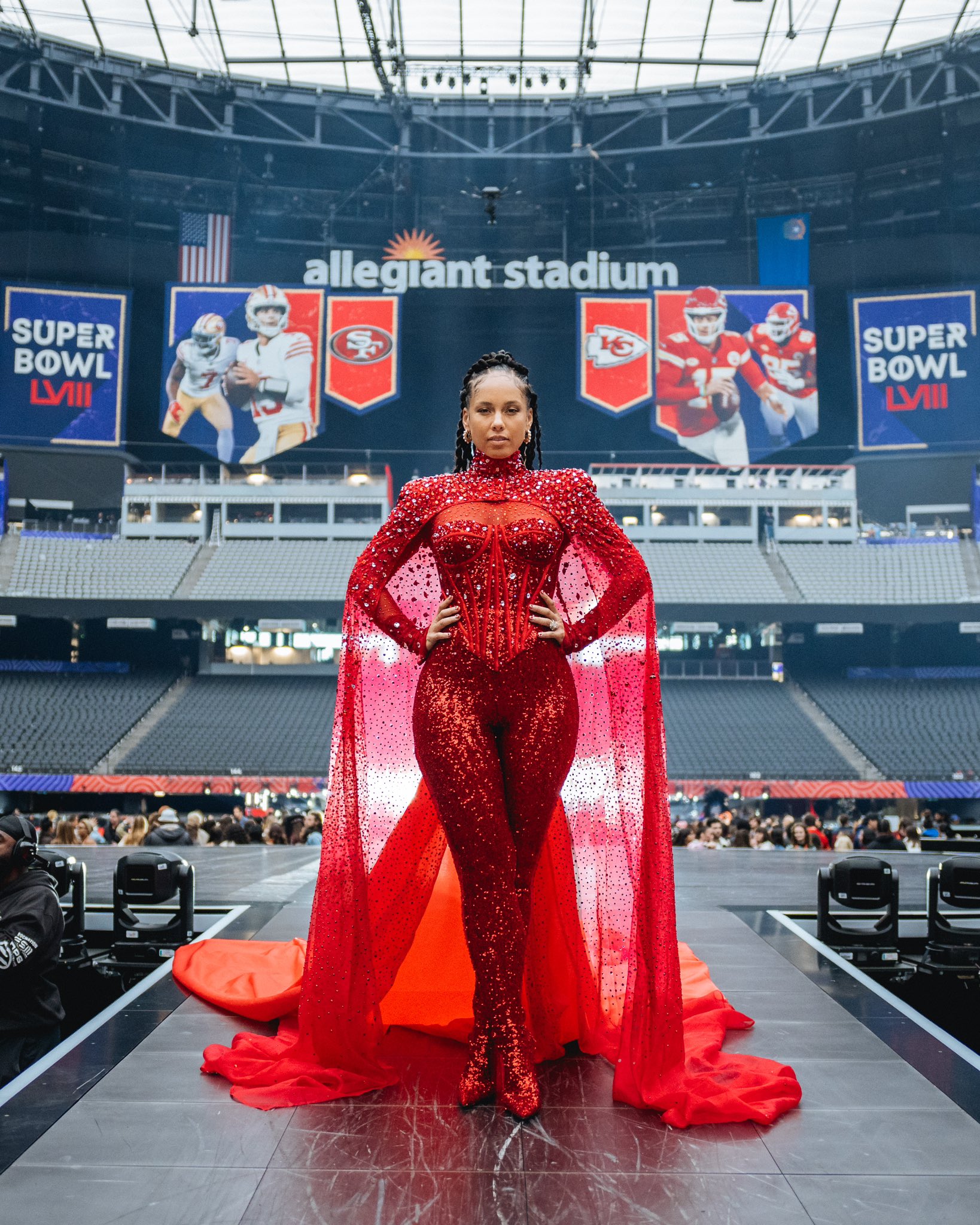 American singer, Alicia Keys, alongside Usher Raymond performed at half time at the Super Bowl LVIII on Sunday 11 February, 2024