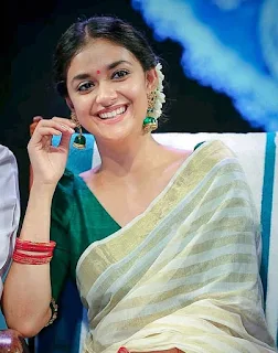 Keerthy Suresh in Saree with Cute and Awesome Lovely Smile 2