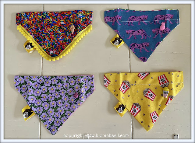 The BBHQ Midweek News Round-Up ©BionicBasil® July 2023 Bandana Selection - 100's and 1000's, Lucious Leopards, Popcorn-tastic, Crazy Daisies