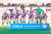 RAYO VALLECANO DE MADRID. Temporada 2023-24. Florian Lejeune, Aridane, Kike Pérez, Stole Dimitrievski. Isi Palazón, Óscar Valentín, Unai López, Raúl De Tomás, Álvaro García, Ivan Balliu, Pacha Espino. RAYO VALLECANO DE MADRID 1 🆚 VILLARREAL C. F. 1 Domingo 24/09/2023, 16:15 horas. Campeonato de Liga de 1ª División, jornada 6. Madrid, estadio de Vallecas: 12.865 espectadores. GOLES: ⚽0-1: 15’, Alexander Sørloth. ⚽1-1: 16’, Kike Pérez.