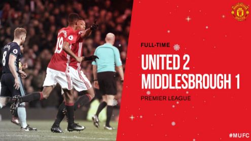 Video Gol Manchester United vs Middlesbrough 2-1