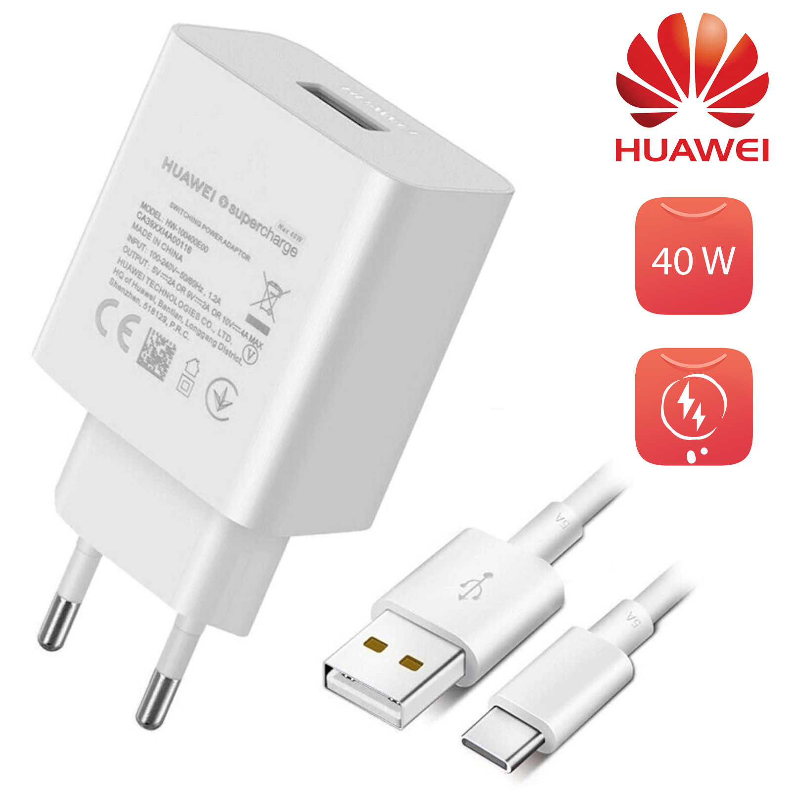 Chargeur Huawei SuperCharge USB C Original 40W