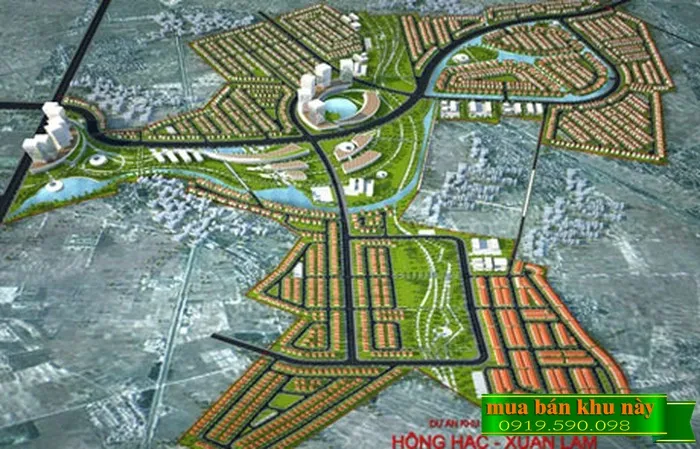 Phối cảnh tổng thể dự án Khu đô thị sinh thái Hồng Hạc - Xuân Lâm, Thuận Thành, Bắc Ninh