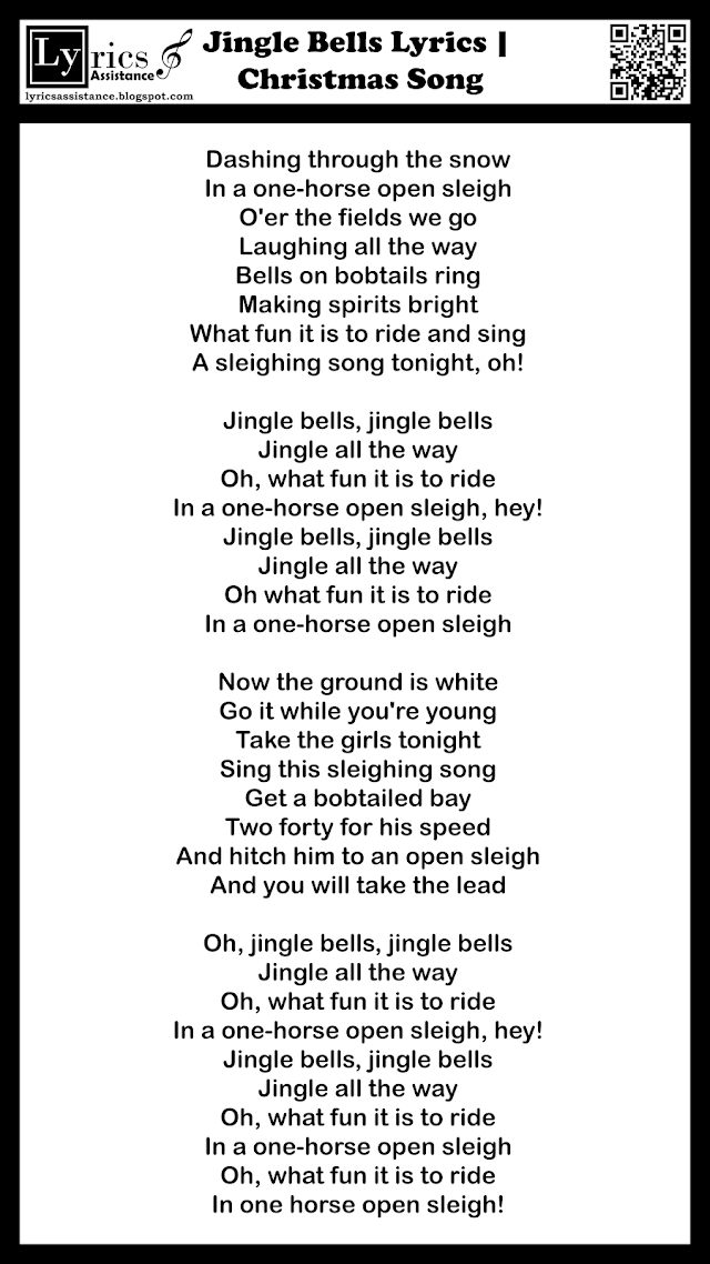 Jingle Bells Lyrics | Christmas Songs | lyricsassistance.blogspot.com