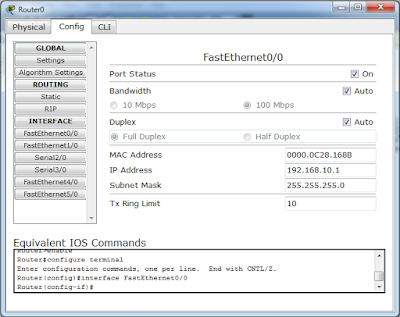 cara menghubungkan satu buah router di cisco packet traser