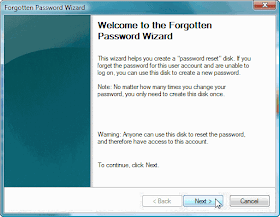 Welcome to the Forgotten Password Wizard