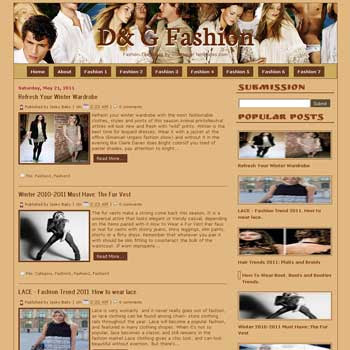 D&G Fashion blogger template. template for fashion blog