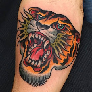 american traditional panther tattoo