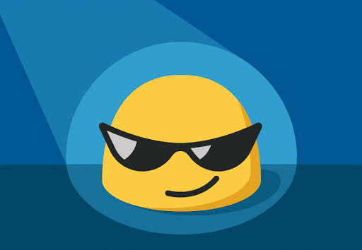 A GIF with an animated emoji.