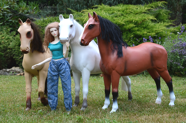 1/4 scale BJD doll and horses