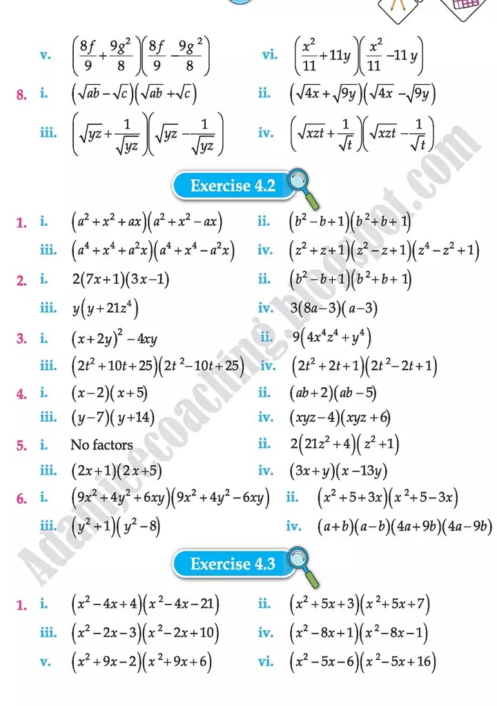 answers-key-mathematics-class-9th-text-book