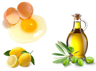 egg , olive oil and lemon juice for hair mask in home condition 