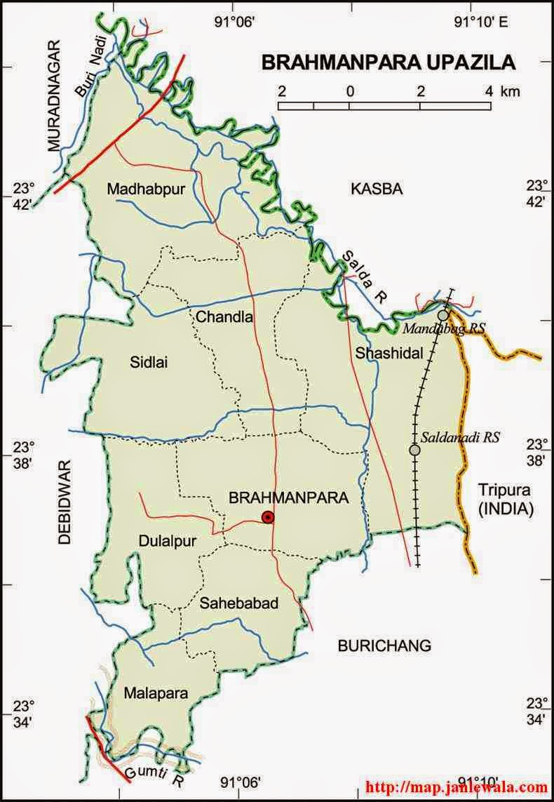 brahmanpara upazila map of bangladesh