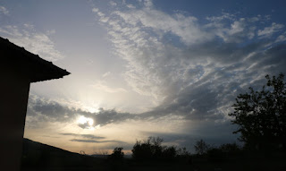 A lovely late afternoon sky, with threatening storm to the right