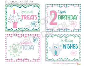 happy birthday, snowflake birthday, drink labels, winter birthday theme