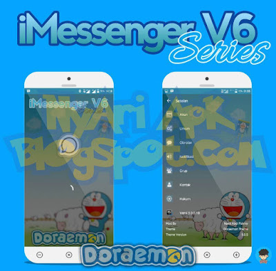 Download BBM Mod iMessenger v6 Tema Doraemon Versi 3.0.0.18 Apk