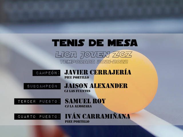 TENIS DE MESA: Final de Temporada 2021-2022