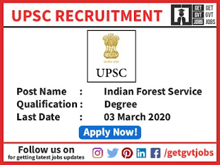 UPSC Recruitment Indian Forest Service