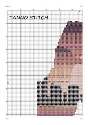 Maine state map silhouette sunset cross stitch pattern - Tango Stitch