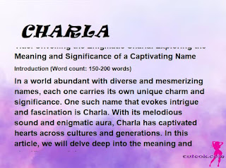meaning of the name "CHARLA"