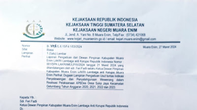 LAKRI Melaporkan ada Diduga Penyalahgunaan Wewenang dalam Realisasi APBDes: Tanggapan dari Kejaksaan Menunggu