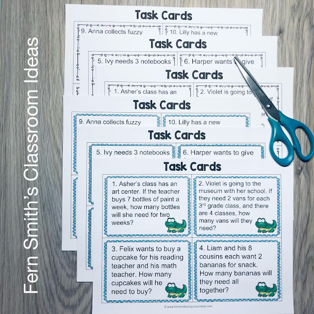 Click Here to Grab this 3rd Grade Math Multiply With 2 Word Problems, Task Cards & Assessments Resource to PRINT & USE in your Math Center TODAY!