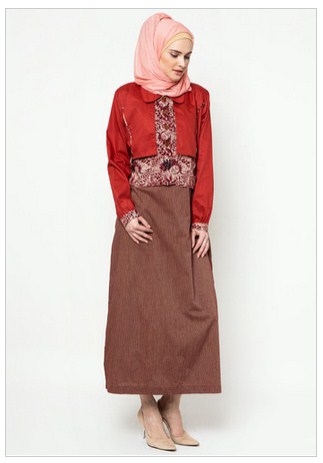Contoh Desain  Baju  Muslim Dress  Batik  Terbaru 2021