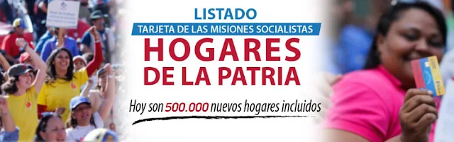 Ultimo listado beneficiarios tarjetas de alimentación hogares de la patria