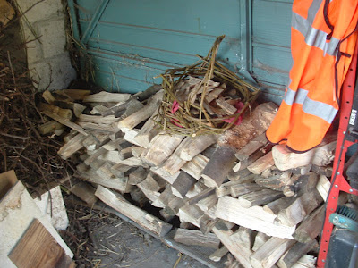 A pile of split logs