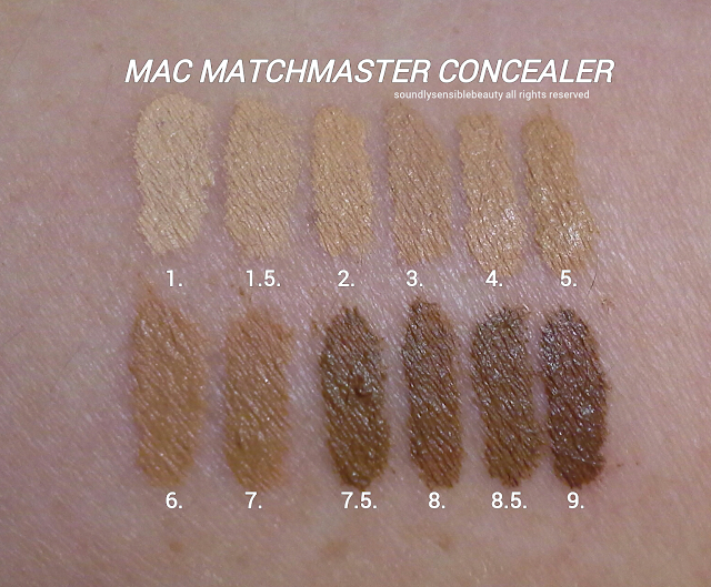 MAC MatchMaster Concealer Stick; Review & Swatches of Shades #1, #1.5, #2, #3, #4, #5, #6, #7, #7.5, #8, #8.5 #9