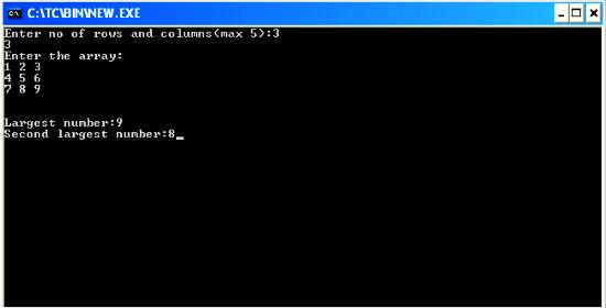 C++ program to find largest and second largest no from a 2D array