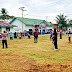 Babinsa Koramil 03 Sioban Serda Subroto laksanakan senam bersama dengan aparat Pemerintahan dan Desa beserta seluruh komponen masyrakat Sioban di lapangan Volly ball Koramil 03 Sioban