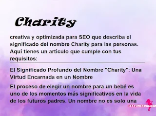 significado del nombre Charity