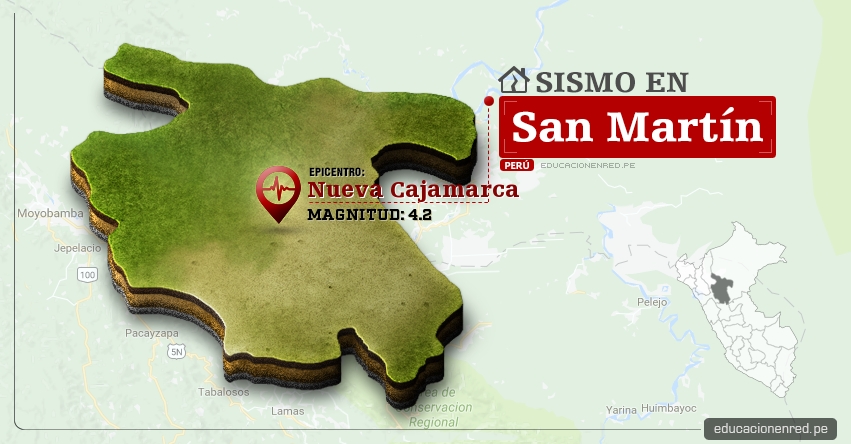 Temblor en San Martín de 4.2 Grados (Hoy Viernes 20 Enero 2017) Sismo EPICENTRO Nueva Cajamarca - Rioja - Calzada - Moyobamba - IGP - www.igp.gob.pe