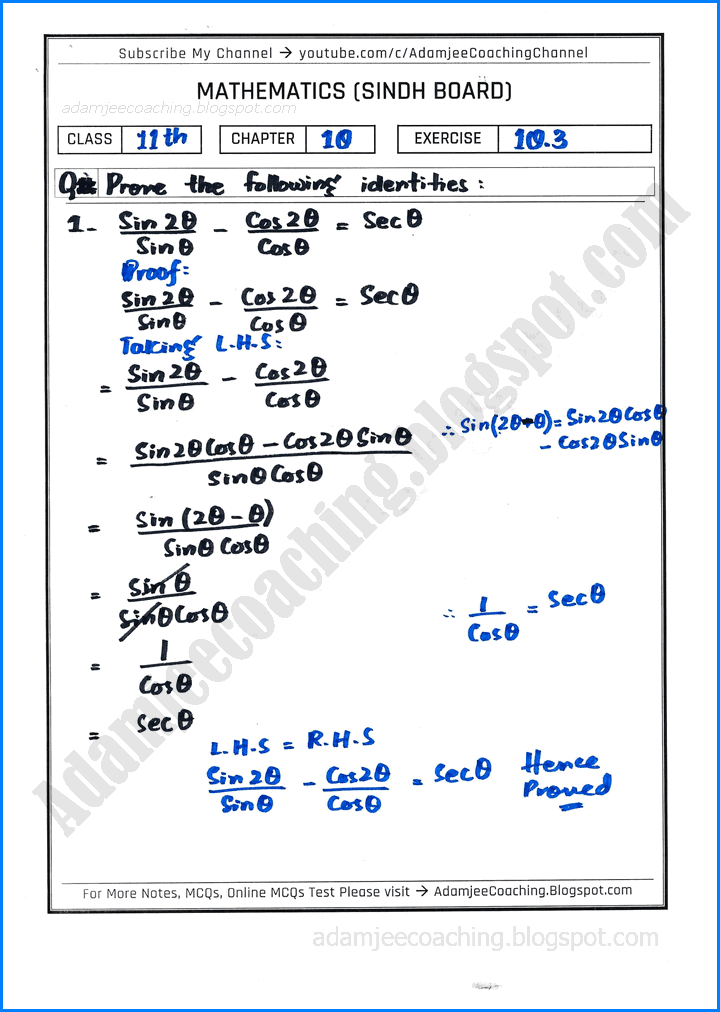 trigonometric-identities-of-sum-and-difference-of-angles-exercise-10-3-mathematics-11th