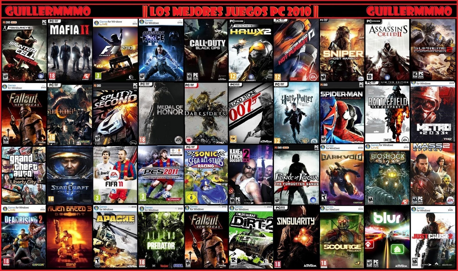 Guillermo Tecnoventas: Lista actualizada de Juegos para PC