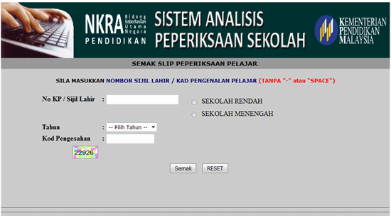 Semakan Ibu Bapa SAPS Secara Online