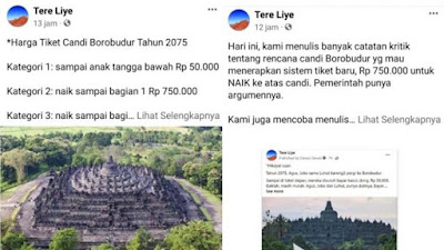 Kritik Rencana Tarif Baru Tiket Candi Borobudur, Tere Liye : Selamat Datang di Sistem Kasta Baru