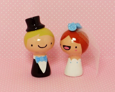 Bride and Groom Wedding Cake Toppers by Jamie Ferraioli
