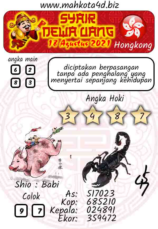 Syair Prediksi Togel Hongkong - HK Rabu, 18 - Agustus - 2021