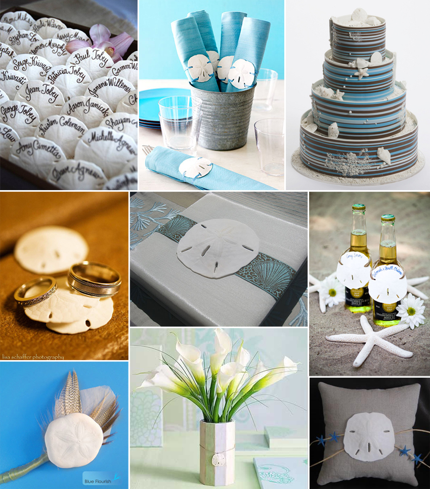 beach wedding ideas sand dollars