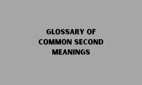 Glossary of Common Second Meanings