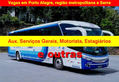 Turis Silva abre vagas para Motorista de Van, Serviços Gerais e outras em POA, região metropolitana e Serra