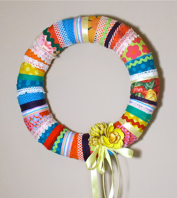 scrap fabric wreath