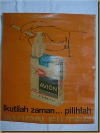 Poster kertas reklame rokok jadul AVION