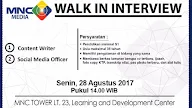Lowongan Kerja MNC Media (Walk In Interview)