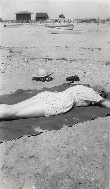 Mary sunbathing, around 1941