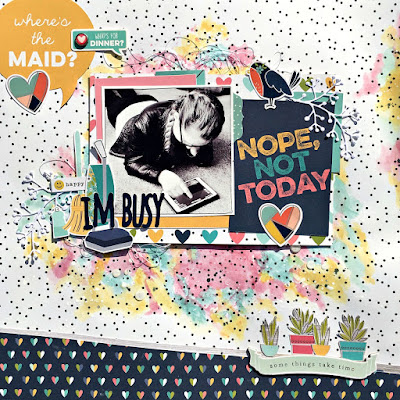 I'm Busy scrapbook page tracee provis simple stories domestic bliss 